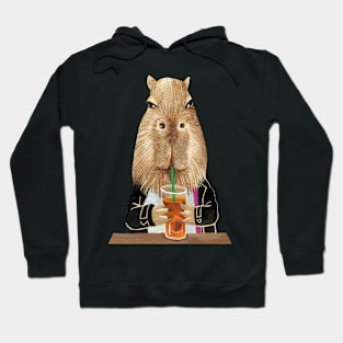 Capybara drinking Cocktail Hoodie